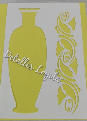 [ST6-052] ST6-052  Stencil - Estencil - Plantilla  Jarron 3 22x24cm