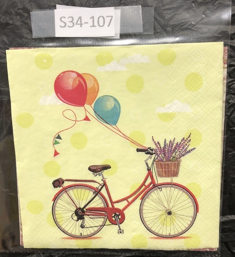 [S34-107] S34-107 Servilletas Vintage bicicleta