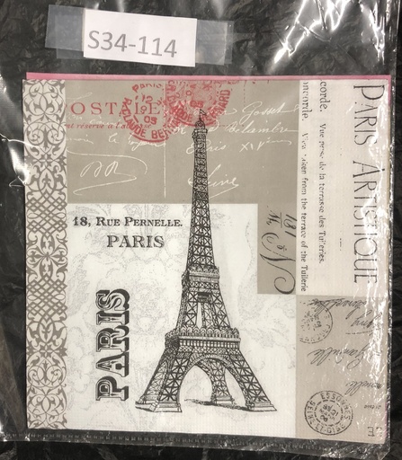 [S34-114] S34-114 Servilletas Vintage Paris Torre Eiffel