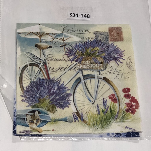 [S34-148] S34-148 Servilletas Vintage bicicleta