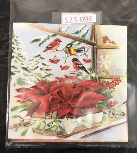 [S23-096] S23-096 Servilletas de Navidad o Navideñas pajaritos y pastora