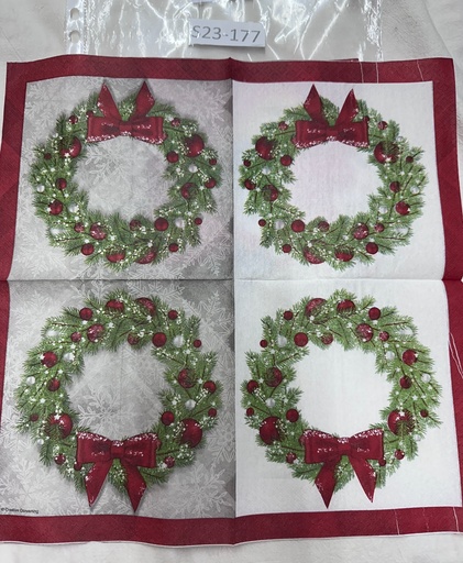 [S23-177] S23-177 Servilletas de Navidad o Navideñas corona
