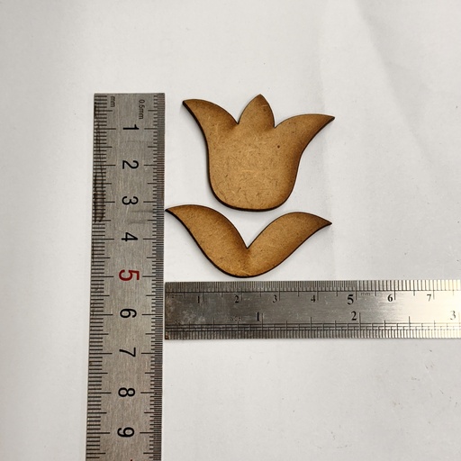 [L5-010] L5-010 Flor Tulipán solo + hojas 5cm total de alto