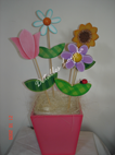 [L5-010a] L5-010a Flor Tulipán solo 9cm + hojas /6m para pincho