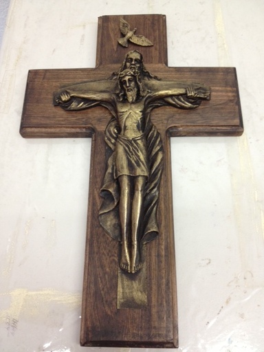 Figura Santísima Trinidad 25cm, resina blanca