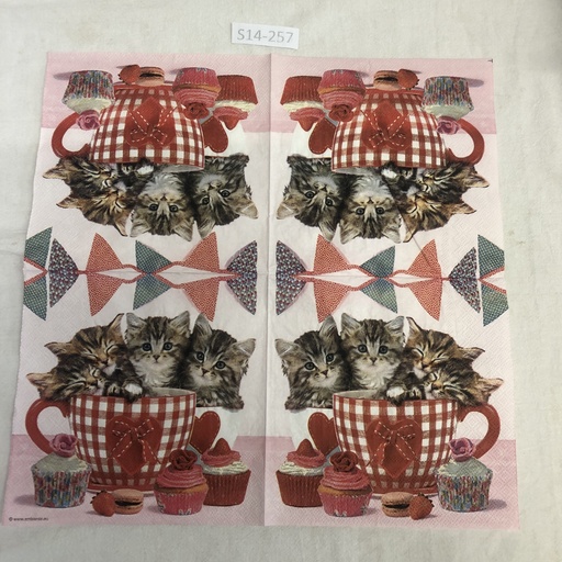 S14-257 Servilletas de Animales gatos