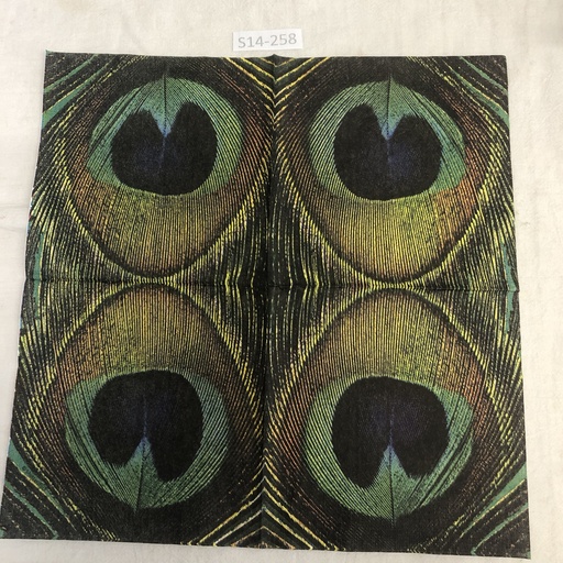 S14-258 Servilletas de Animales pluma de pavoreal