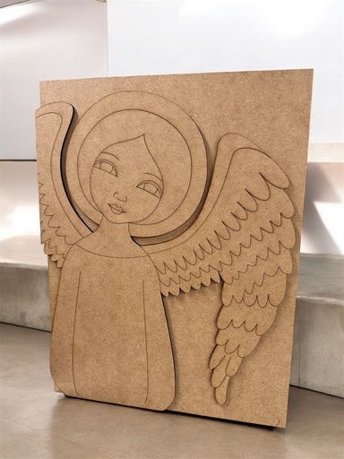 [L10-035] L10-035 Cuadro de Ángel 39x29cm (2 piezas: ángel + tabla)