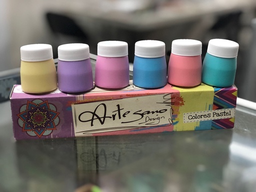 Témpera ARTESANO DESIGN 6 juego colores, Pasteles