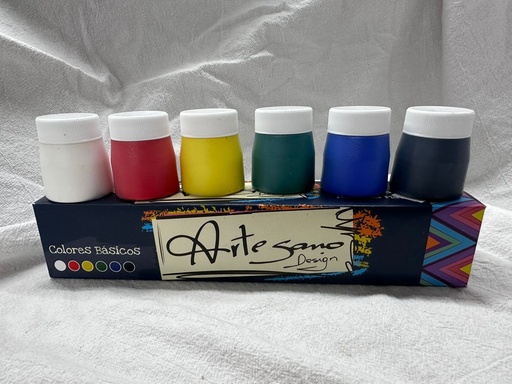 Témpera ARTESANO DESIGN 6 juego colores, Básicos
