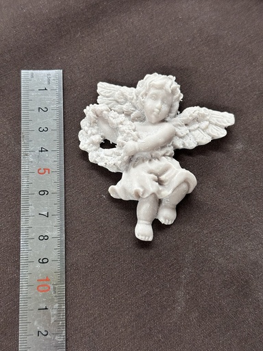 Aplicaciones resina blanca Angelito  397 con corona cuerpo entero 7x5cm