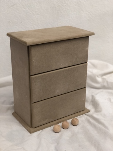 CRU-089 Mueble - joyero de 3 gavetas 30x25x15cm MDF 9mm