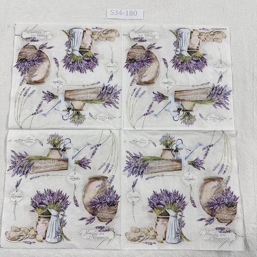 S34-180  Servilletas Vintage LAVANDA