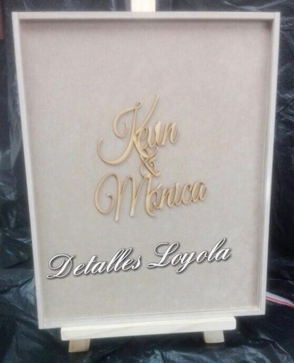 CRU-081 Marco para firmas de eventos - boda - 40x50cm con vidrio