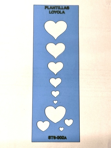 ST6-002A Stencil de corazones mini 7x21cm