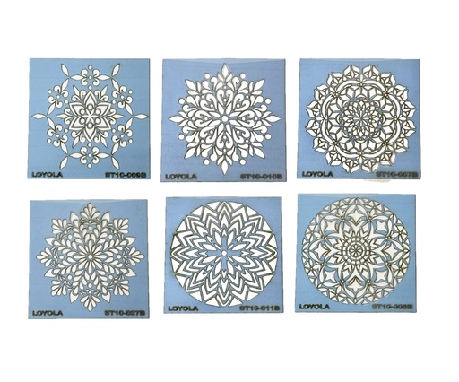 ST10-030 Mandala mini 10cm juego de 6 modelos - ideal para portavasos
