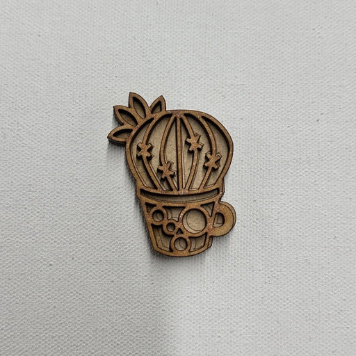 L5-183a Cactus 3 en maceta 5cm acabado vitral