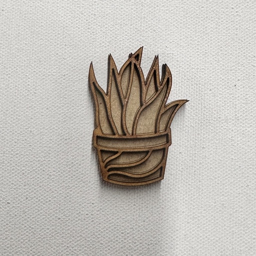 L5-184a Cactus 4 en maceta 5cm acabado vitral