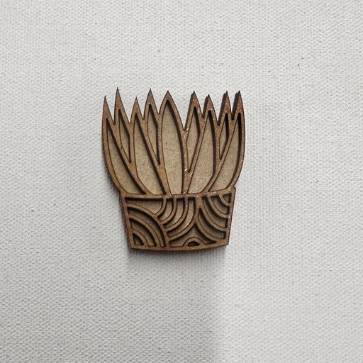 L5-189a Cactus 9 en maceta 5cm acabado vitral