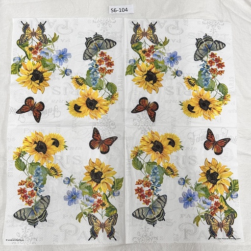 S6-104 Servilletas de Insectos mariposas