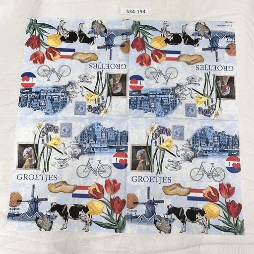 S34-194 Servilletas Vintage PAISES BAJOS