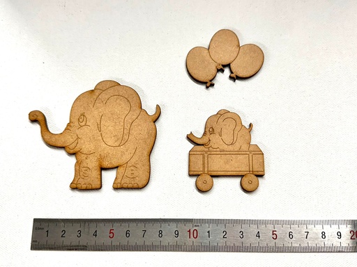 [L14-181] L14-181 Elefante  con hijo y globos 10cm