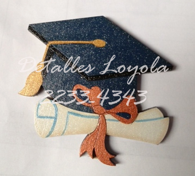 [L16-019] L16-019 Birrete con pergamino y lazo 6cm graduación