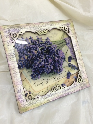 [L17-063] L17-063 Cuadro 20x20cm (3 capas) con calado tipo ventana vitral