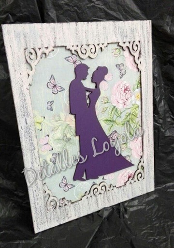 [L17-070a] L17-070a Cuadro 32x25cm (2 capas) con calado tipo ventana (pareja)