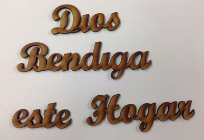 [L19-054a] L19-054a Frase: Dios bendiga este hogar manuscrita 4,5cm