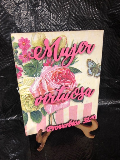 [L19-094] L19-094 Frase: Mujer Virtuosa Proverbios 31:10 4cm de alto