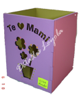 [L20-001b] L20-001b Caja 8x8x10 con calado Te AMO Mamita ( sin tapa)