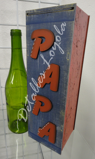 [L20-050] L20-050 Caja para botella 10x10x32, con tapa de deslizar