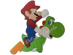 [L22-066] L22-066 Mario sobre Yoshi verde 60cm 3mm