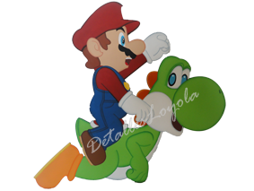 [L22-066a] L22-066a Mario sobre Yoshi verde 25cm 3mm