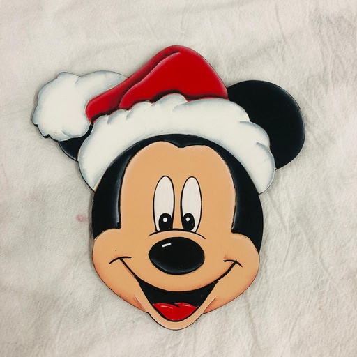 [L23-287] L23-287 Carita de Mickey con sombrero navideño 12cm