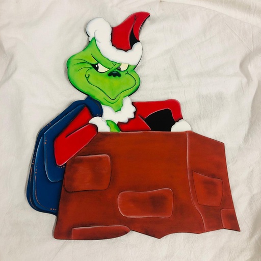 [L23-294] L23-294 Grinch en la chimenea 30cm