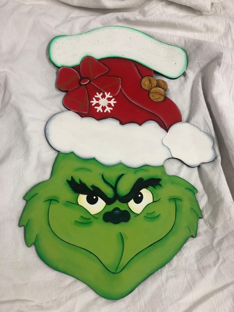 L23 296 Cara de Grinch con sombrero Navidad para rotulo 45cm