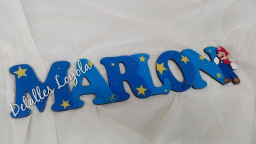 [L24-002] L24-002 Nombre pegado 60cm largo X 12cm alto con 1 figura de personaje
