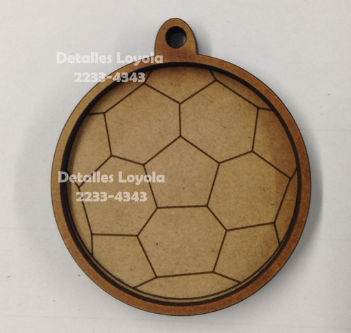 [L27-024] L27-024 Llaveros bola de futbol con orilla para acabado vitral 6cm Día del Padre