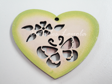 [L32-003] L32-003 Aretes de corazón con mariposa y flor calada 5cm(el par)