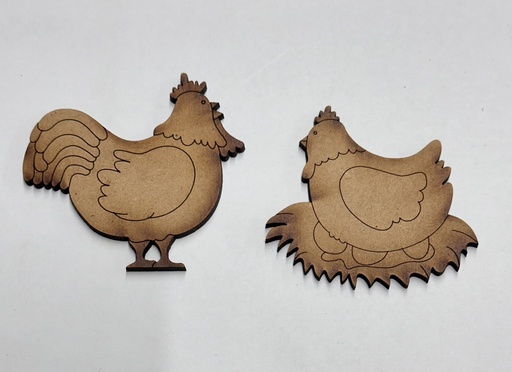 [L33-073] L33-073  Paquete 1gallina en nido 6.5cm (L14-062) y 1gallo 6.5cm(L14-063)