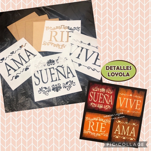 [L35-001] L35-001 KIT SUEÑA-VIVE (4 tablas 3mm 20x20cm / 4 plantillas 20x20cm)